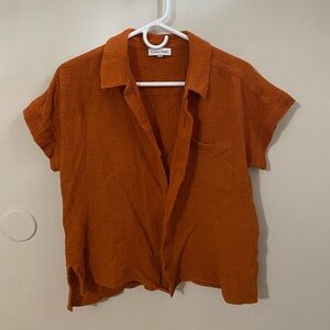 Calvin Klein Women's Rust Button Down Shirt